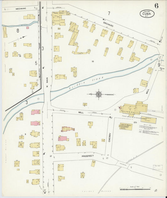 Sanborn Fire Insurance Map from Cuba, Allegany County, New York (1912), Sheet #0006 - Historic Sanborn Fire Insurance Map Print, vintage old map wall art, antique decor, genealogy gift, New York New York map