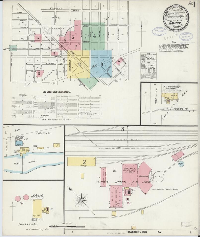 Sanborn Fire Insurance Map from Amboy, Lee County, Illinois. (1897) – Map View