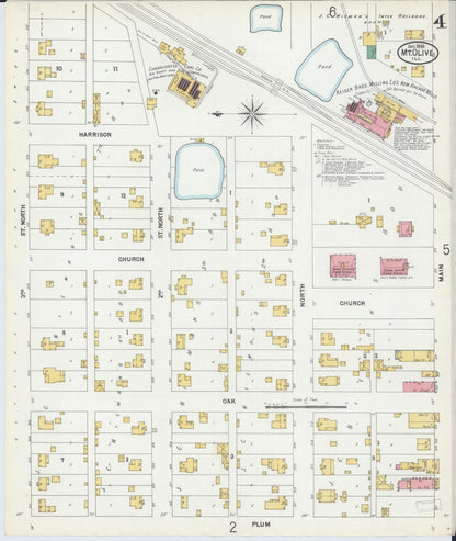 Sanborn Fire Insurance Map from Mount Olive, Macoupin County, Illinois (1899), Sheet #0004 - Complete Map Set gallery image, historic Sanborn map, vintage wall art, Illinois Illinois