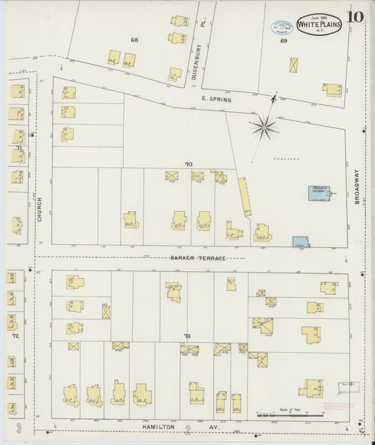 Sanborn Fire Insurance Map from White Plains, Westchester County, New York (1894), Sheet #0010 - Historic Sanborn Fire Insurance Map Print, vintage old map wall art, antique decor, genealogy gift, New York New York map