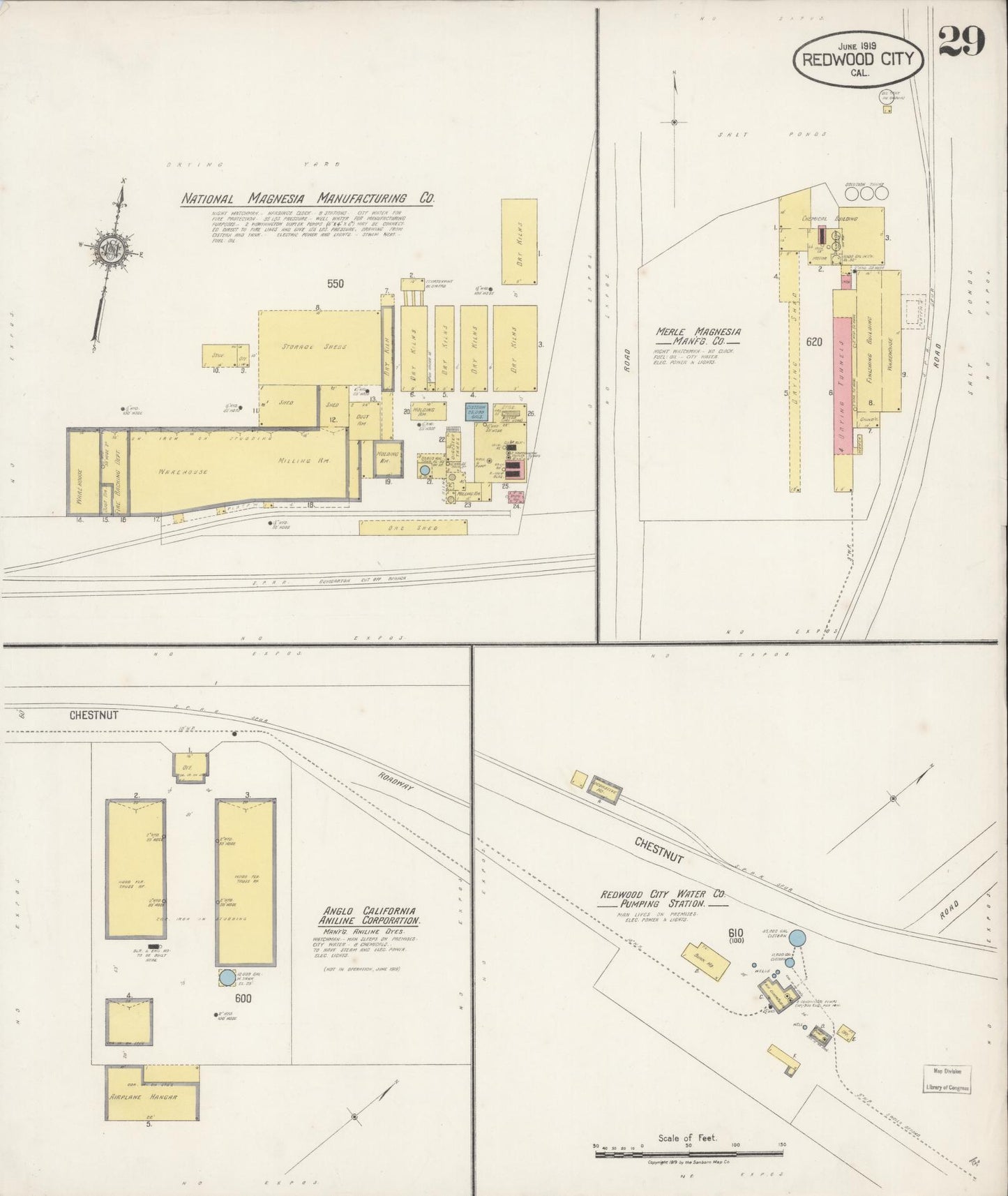 Sanborn Fire Insurance Map from Redwood City, San Mateo County, California (1919), Sheet #0029 - Complete Map Set gallery image, historic Sanborn map, vintage wall art, California California