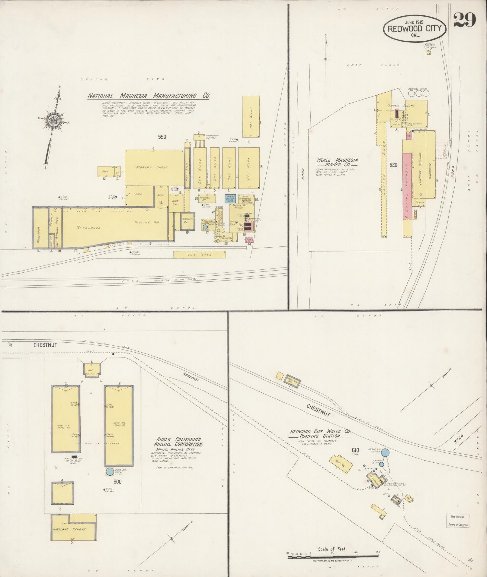 Sanborn Fire Insurance Map from Redwood City, San Mateo County, California (1919), Sheet #0029 - Complete Map Set gallery image, historic Sanborn map, vintage wall art, California California