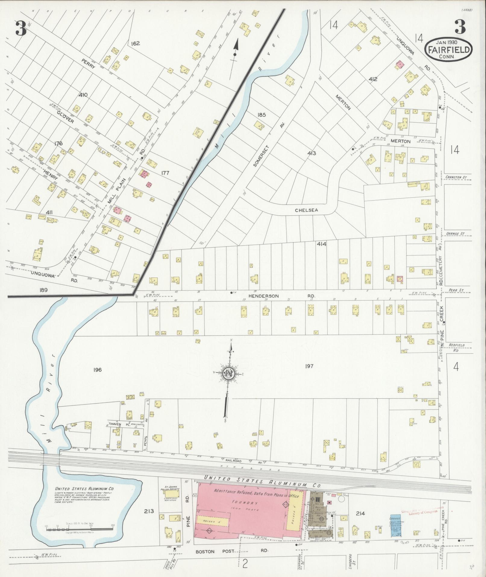 Sanborn Fire Insurance Map from Fairfield, Fairfield County, Connecticut (1930), Sheet #0003 - Complete Map Set gallery image, historic Sanborn map, vintage wall art, Connecticut Connecticut