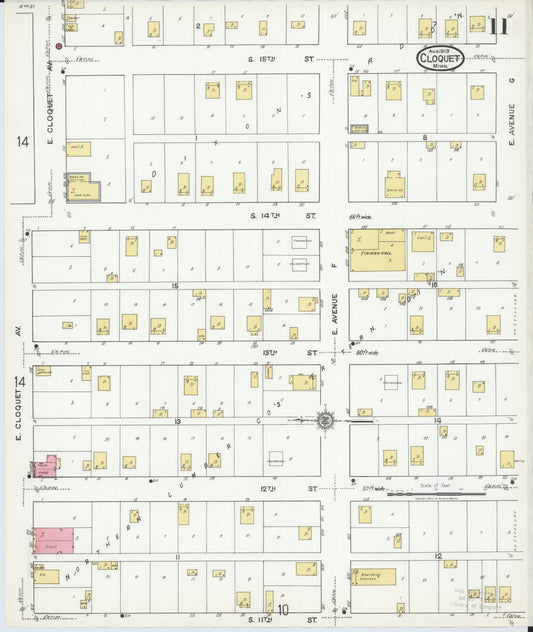 Sanborn Fire Insurance Map from Cloquet, Carlton County, Minnesota (1919), Sheet #0011 - Historic Sanborn Fire Insurance Map Print, vintage old map wall art, antique decor, genealogy gift, Minnesota Minnesota map