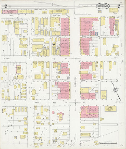 Sanborn Fire Insurance Map from Smackover, Union County, Arkansas (1930), Sheet #0002 - Complete Map Set gallery image, historic Sanborn map, vintage wall art, Arkansas Arkansas