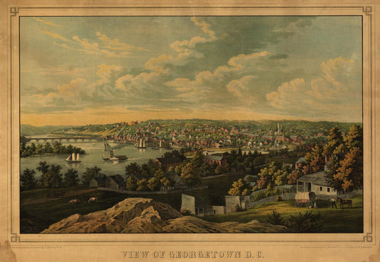 View of Georgetown D.C. (1855) – Historic Bird’s-Eye View Panorama Print