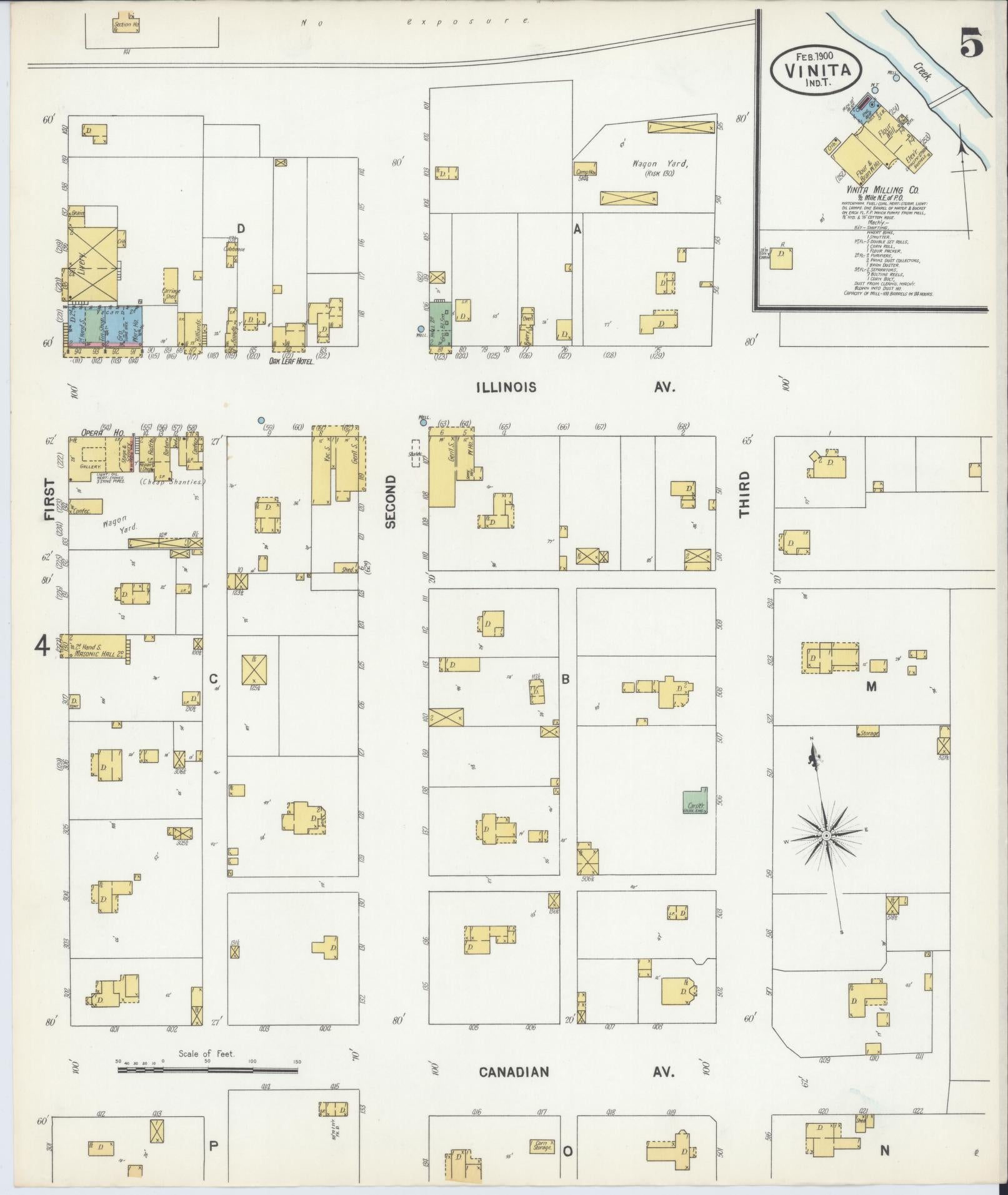Sanborn Fire Insurance Map from Vinita, Craig County, Oklahoma (1900), Sheet #0005 - Complete Map Set gallery image, historic Sanborn map, vintage wall art, Oklahoma Oklahoma
