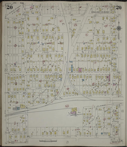 Sanborn Fire Insurance Map from Herrin, Williamson County, Illinois (1947), Sheet #0020 - Complete Map Set gallery image, historic Sanborn map, vintage wall art, Illinois Illinois