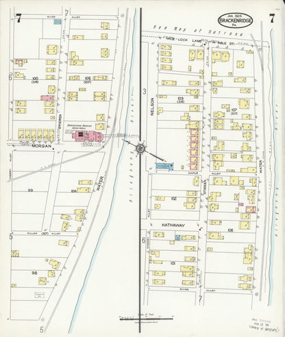 Sanborn Fire Insurance Map from Brackenridge, Allegheny County, Pennsylvania (1924), Sheet #0007 - Complete Map Set gallery image, historic Sanborn map, vintage wall art, Pennsylvania Pennsylvania