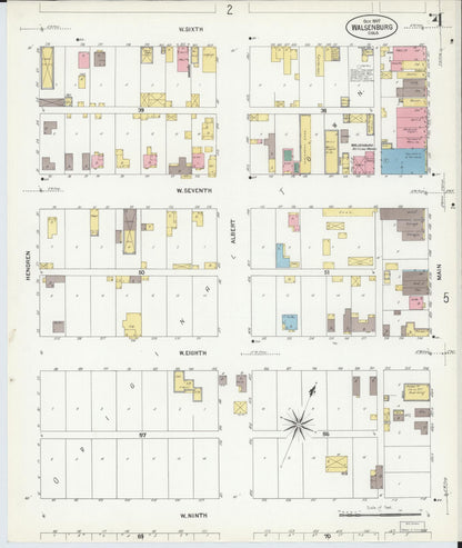 Sanborn Fire Insurance Map from Walsenburg, Huerfano County, Colorado (1907), Sheet #0004 - Complete Map Set gallery image, historic Sanborn map, vintage wall art, Colorado Colorado