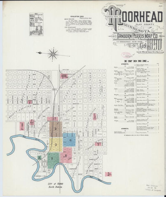 Sanborn Fire Insurance Map from Moorhead, Clay County, Minnesota. (1890) – Map View