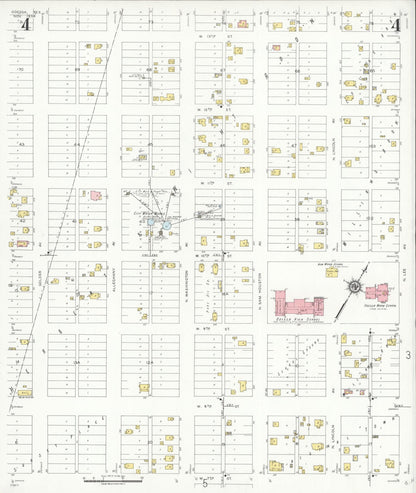 Sanborn Fire Insurance Map from Odessa, Edger County, Texas (1934), Sheet #0004 - Complete Map Set gallery image, historic Sanborn map, vintage wall art, Texas Texas