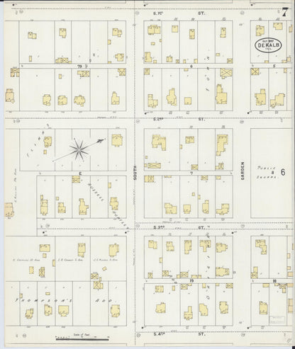 Sanborn Fire Insurance Map from De Kalb, De Kalb County, Illinois (1897), Sheet #0007 - Complete Map Set gallery image, historic Sanborn map, vintage wall art, Illinois Illinois