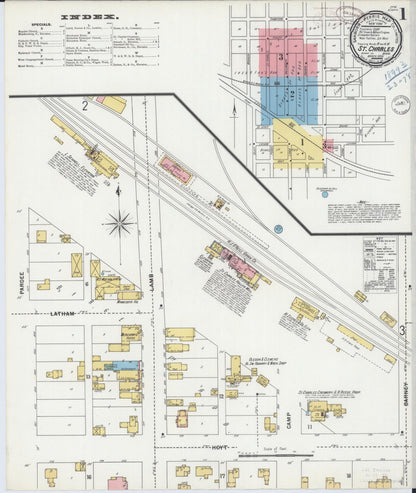 Sanborn Fire Insurance Map from Saint Charles, Winona County, Minnesota (1899), Sheet #0001 - Complete Map Set gallery image, historic Sanborn map, vintage wall art, Minnesota Minnesota