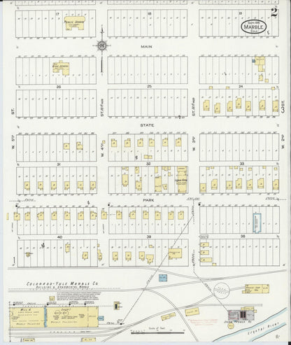 Sanborn Fire Insurance Map from Marble, Gunnison County, Colorado (1914), Sheet #0002 - Complete Map Set gallery image, historic Sanborn map, vintage wall art, Colorado Colorado