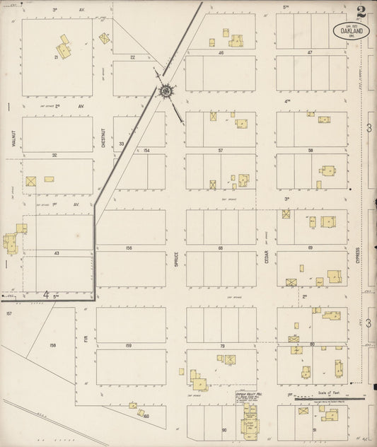 Sanborn Fire Insurance Map from Oakland, Douglas County, Oregon (1920), Sheet #0002 - Historic Sanborn Fire Insurance Map Print, vintage old map wall art, antique decor, genealogy gift, Oregon Oregon map