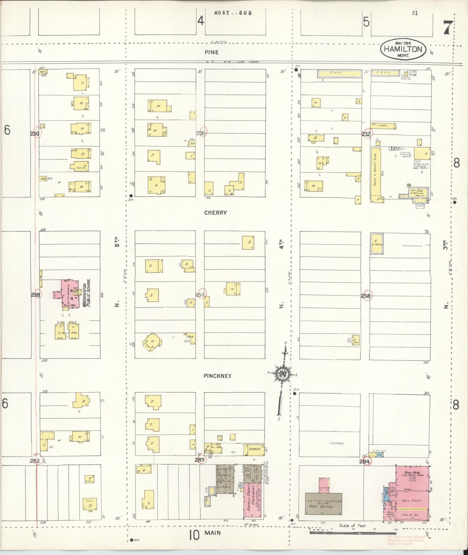 Sanborn Fire Insurance Map from Hamilton, Ravalli County, Montana (1944), Sheet #0007 - Historic Sanborn Fire Insurance Map Print, vintage old map wall art, antique decor, genealogy gift, Montana Montana map