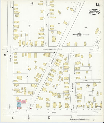 Sanborn Fire Insurance Map from Johnstown, Fulton County, New York (1912), Sheet #0014 - Complete Map Set gallery image, historic Sanborn map, vintage wall art, New York New York