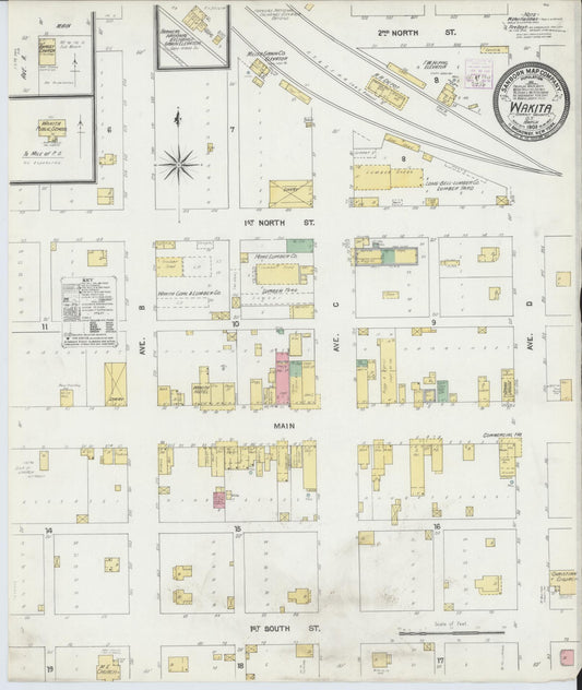 Sanborn Fire Insurance Map from Wakita, Grant County, Oklahoma (1905), Sheet #0001 - Historic Sanborn Fire Insurance Map Print, vintage old map wall art, antique decor, genealogy gift, Oklahoma Oklahoma map