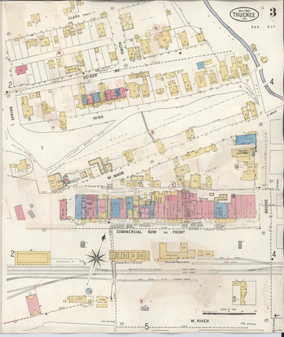 Sanborn Fire Insurance Map from Truckee, Nevada County, California (1933), Sheet #0003 - Complete Map Set gallery image, historic Sanborn map, vintage wall art, Truckee Nevada