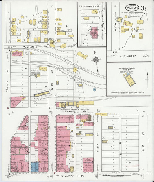 Sanborn Fire Insurance Map from Victor, Teller County, Colorado (1919), Sheet #0003 - Historic Sanborn Fire Insurance Map Print, vintage old map wall art, antique decor, genealogy gift, Colorado Colorado map