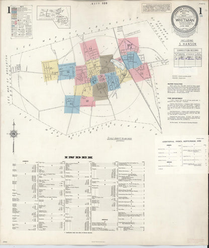 Sanborn Fire Insurance Map from Whitman, Plymouth County, Massachusetts (1950), Sheet #0001 - Complete Map Set gallery image, historic Sanborn map, vintage wall art, Massachusetts Massachusetts