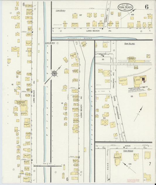 Sanborn Fire Insurance Map from York Beach, York County, Maine (1913), Sheet #0006 - Historic Sanborn Fire Insurance Map Print, vintage old map wall art, antique decor, genealogy gift, Maine Maine map