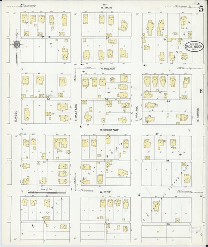 Sanborn Fire Insurance Map from Robinson, Crawford County, Illinois (1910), Sheet #0005 - Complete Map Set gallery image, historic Sanborn map, vintage wall art, Illinois Illinois