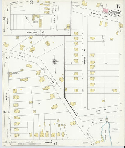 Sanborn Fire Insurance Map from Freeport, Nassau County, New York (1910), Sheet #0017 - Complete Map Set gallery image, historic Sanborn map, vintage wall art, New York New York
