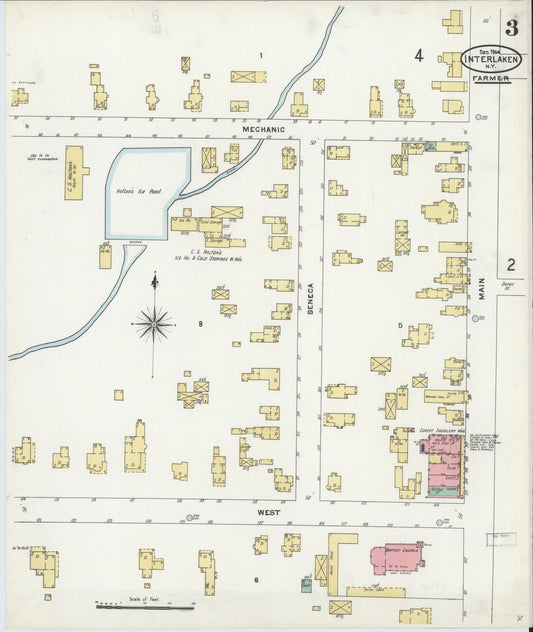 Sanborn Fire Insurance Map from Interlaken, Seneca County, New York (1904), Sheet #0003 - Historic Sanborn Fire Insurance Map Print, vintage old map wall art, antique decor, genealogy gift, New York New York map