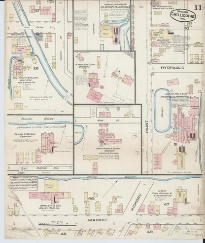 Sanborn Fire Insurance Map from Chillicothe, Ross County, Ohio (1884), Sheet #0011 - Historic Sanborn Fire Insurance Map Print, vintage old map wall art, antique decor, genealogy gift, Ohio Ohio map