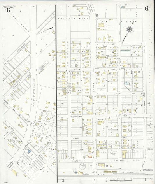Sanborn Fire Insurance Map from Monahans, Ward County, Texas (1940), Sheet #0006 - Historic Sanborn Fire Insurance Map Print, vintage old map wall art, antique decor, genealogy gift, Texas Texas map