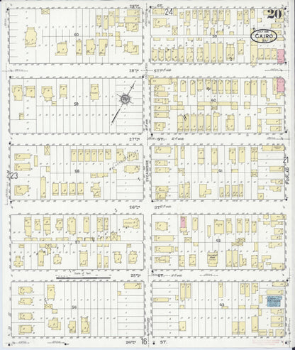 Sanborn Fire Insurance Map from Cairo, Alexander County, Illinois (1914), Sheet #0020 - Complete Map Set gallery image, historic Sanborn map, vintage wall art, Illinois Illinois