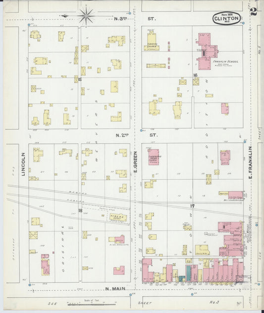 Sanborn Fire Insurance Map from Clinton, Henry County, Missouri (1891), Sheet #0002 - Historic Sanborn Fire Insurance Map Print, vintage old map wall art, antique decor, genealogy gift, Missouri Missouri map