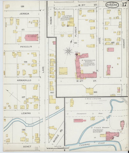 Sanborn Fire Insurance Map from Dunkirk, Chautauqua County, New York (1893), Sheet #0017 - Complete Map Set gallery image, historic Sanborn map, vintage wall art, New York New York