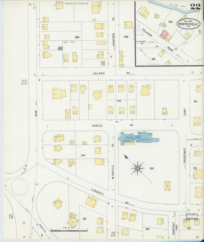 Sanborn Fire Insurance Map from New Rochelle, Westchester County, New York (1903), Sheet #0022 - Complete Map Set gallery image, historic Sanborn map, vintage wall art, New York New York