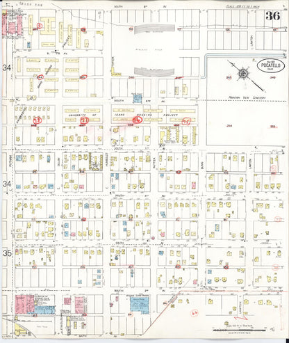 Sanborn Fire Insurance Map from Pocatello, Bannock County, Idaho (1948), Sheet #0036 - Complete Map Set gallery image, historic Sanborn map, vintage wall art, Idaho Idaho