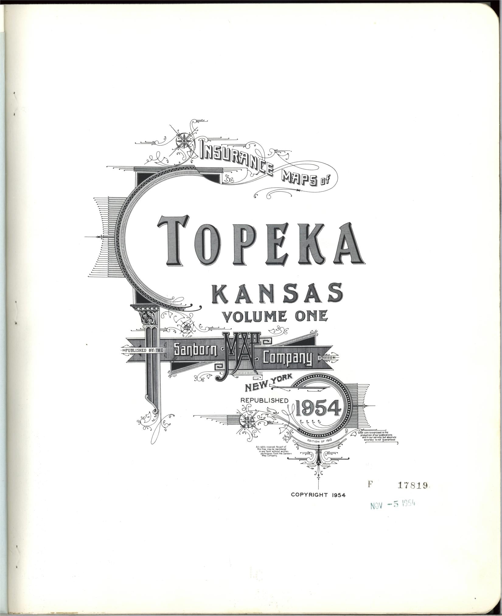 Sanborn Fire Insurance Map from Topeka, Shawnee County, Kansas. (1954) – Historic Sanborn Fire Insurance Map Print