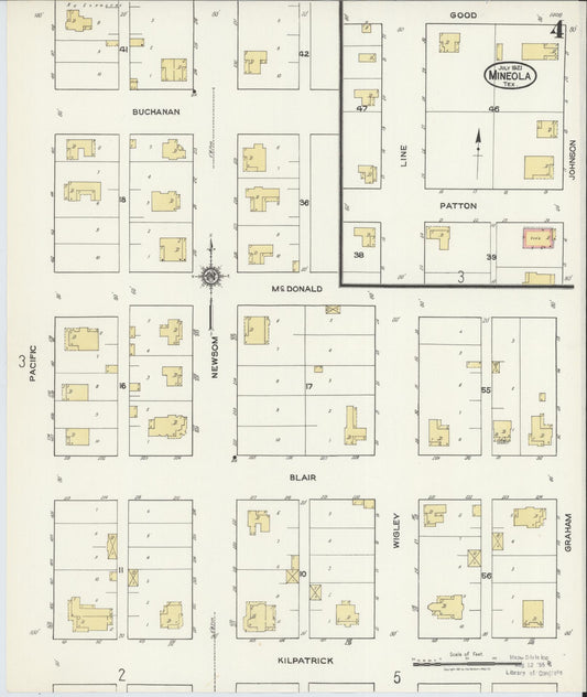 Sanborn Fire Insurance Map from Mineola, Wood County, Texas (1921), Sheet #0004 - Historic Sanborn Fire Insurance Map Print, vintage old map wall art, antique decor, genealogy gift, Texas Texas map