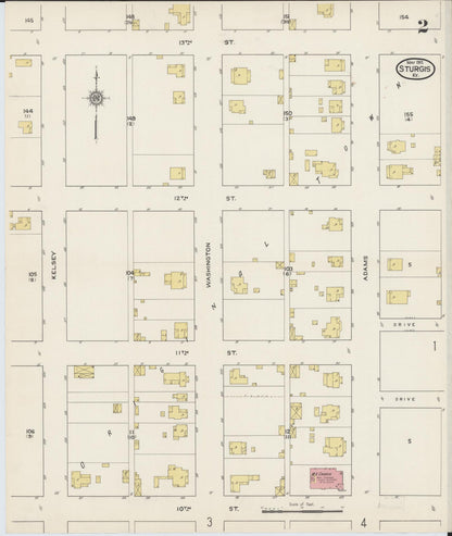 Sanborn Fire Insurance Map from Sturgis, Union County, Kentucky (1915), Sheet #0002 - Complete Map Set gallery image, historic Sanborn map, vintage wall art, Kentucky Kentucky