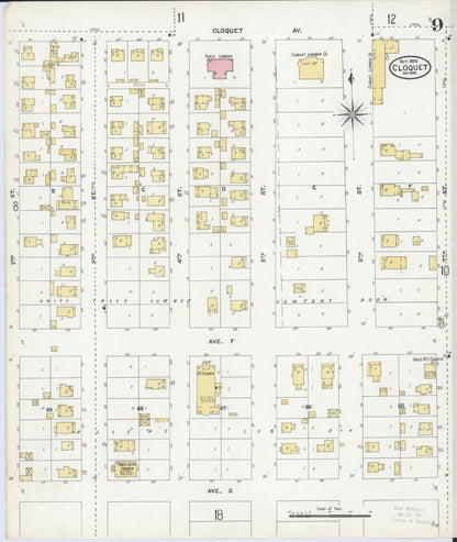 Sanborn Fire Insurance Map from Cloquet, Carlton County, Minnesota (1905), Sheet #0009 - Complete Map Set gallery image, historic Sanborn map, vintage wall art, Minnesota Minnesota