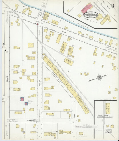 Sanborn Fire Insurance Map from Presque Isle, Aroostook County, Maine (1917), Sheet #0003 - Complete Map Set gallery image, historic Sanborn map, vintage wall art, Maine Maine