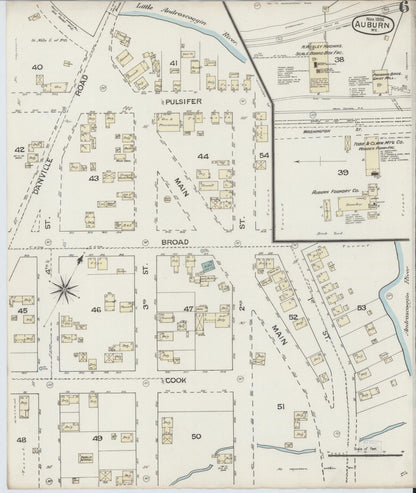 Sanborn Fire Insurance Map from Auburn, Androscoggin County, Maine (1886), Sheet #0006 - Complete Map Set gallery image, historic Sanborn map, vintage wall art, Maine Maine