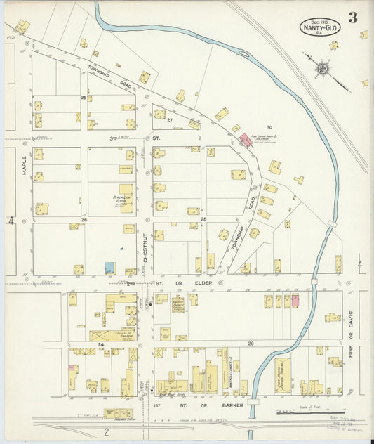 Sanborn Fire Insurance Map from Nanty-Glo, Cambria County, Pennsylvania (1915), Sheet #0003 - Historic Sanborn Fire Insurance Map Print, vintage old map wall art, antique decor, genealogy gift, Pennsylvania Pennsylvania map