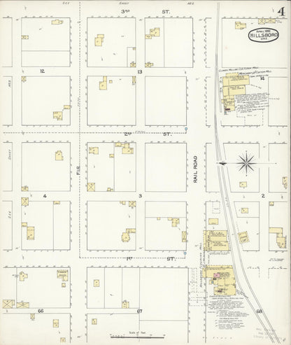 Sanborn Fire Insurance Map from Hillsboro, Washington County, Oregon (1892), Sheet #0004 - Complete Map Set gallery image, historic Sanborn map, vintage wall art, Oregon Oregon