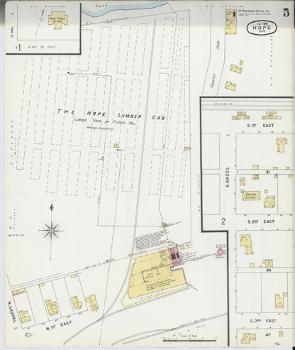 Sanborn Fire Insurance Map from Hope, Hempstead County, Arkansas (1896), Sheet #0005 - Complete Map Set gallery image, historic Sanborn map, vintage wall art, Arkansas Arkansas