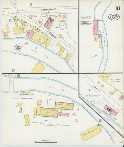 Sanborn Fire Insurance Map from Dover, Strafford County, New Hampshire (1905), Sheet #0018 - Complete Map Set gallery image, historic Sanborn map, vintage wall art, New Hampshire New Hampshire