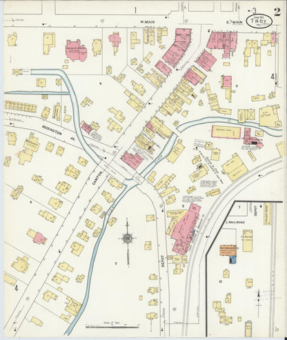 Sanborn Fire Insurance Map from Troy, Bradford County, Pennsylvania (1911), Sheet #0002 - Complete Map Set gallery image, historic Sanborn map, vintage wall art, Pennsylvania Pennsylvania