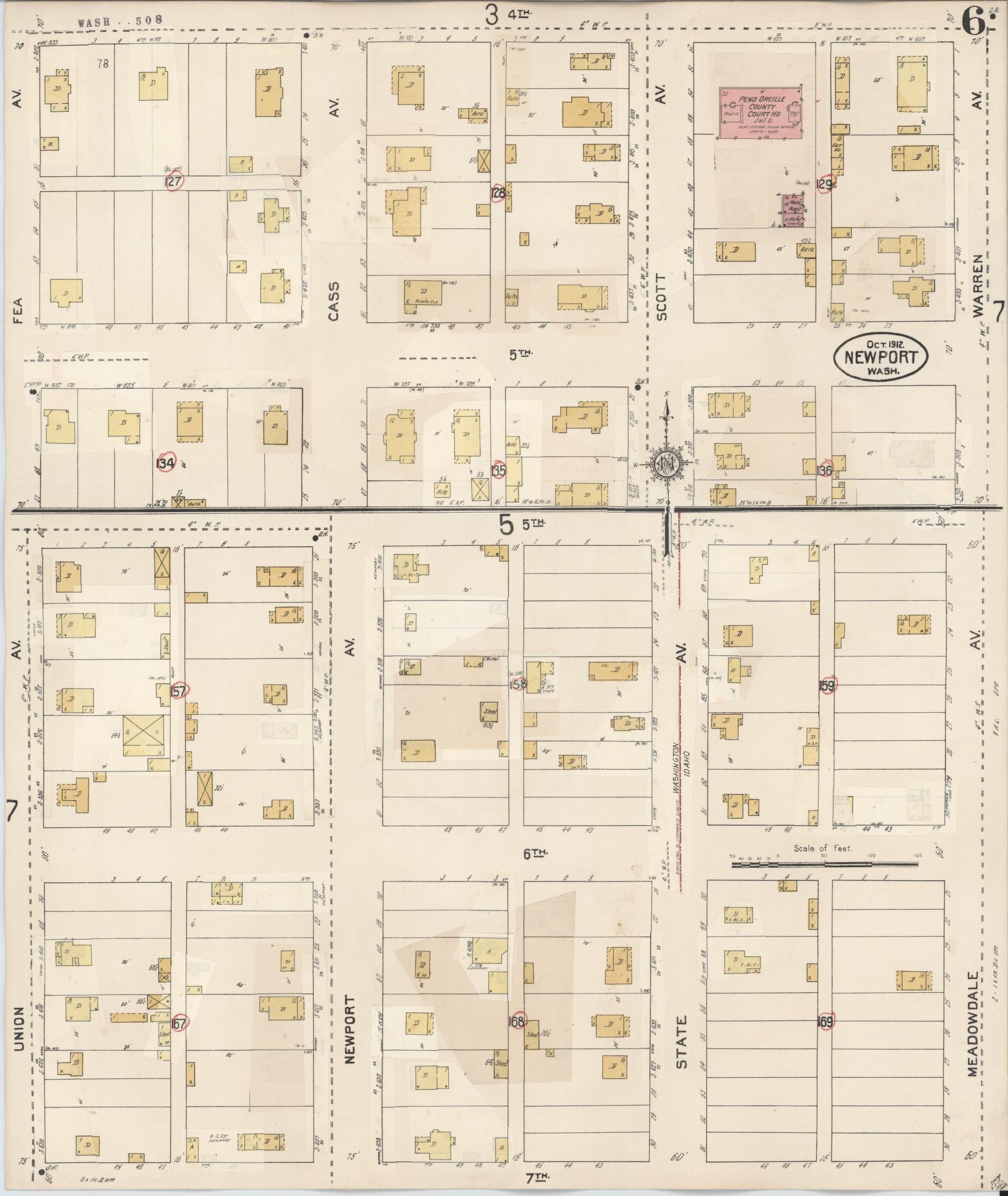Sanborn Fire Insurance Map from Newport, Pend Orielle County, Washington (1940), Sheet #0006 - Complete Map Set gallery image, historic Sanborn map, vintage wall art, Washington Washington