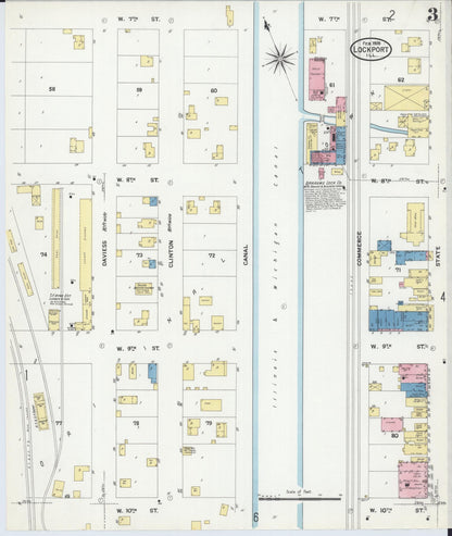Sanborn Fire Insurance Map from Lockport, Will County, Illinois (1909), Sheet #0003 - Complete Map Set gallery image, historic Sanborn map, vintage wall art, Illinois Illinois